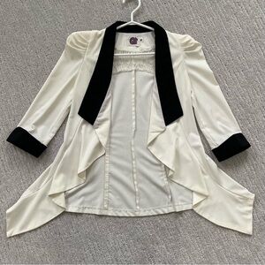White and Black Blazer Size S
